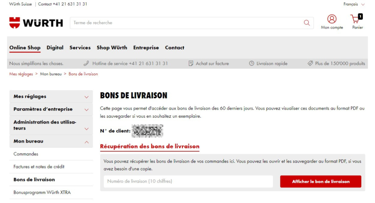 Où trouver mes bons de livraison?