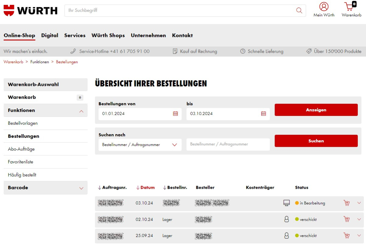 Bestellungen