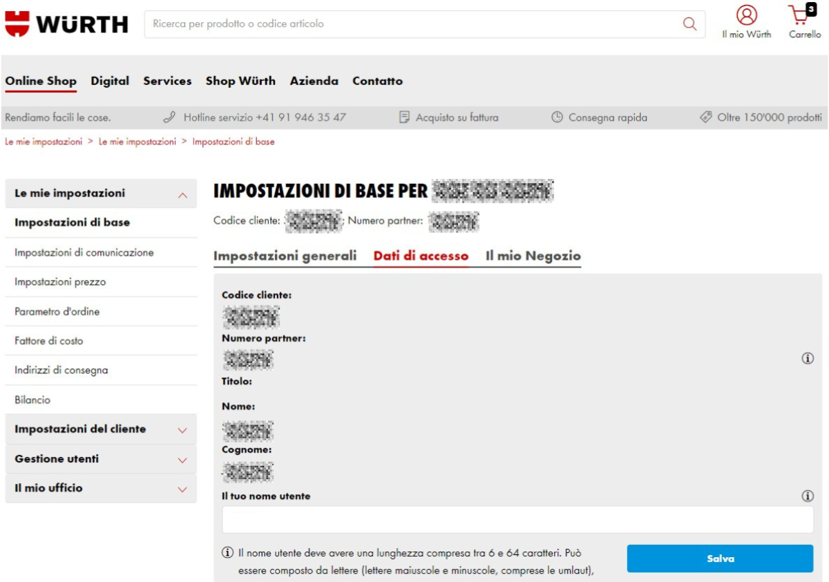 Come si crea un nome utente?