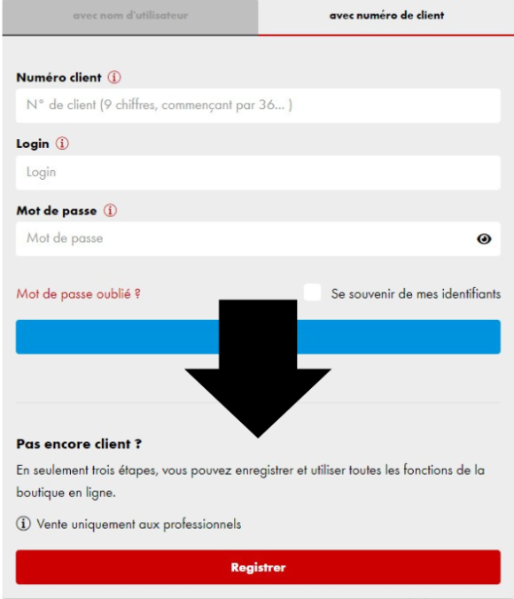 Comment m'enregistrer dans l'online shop?