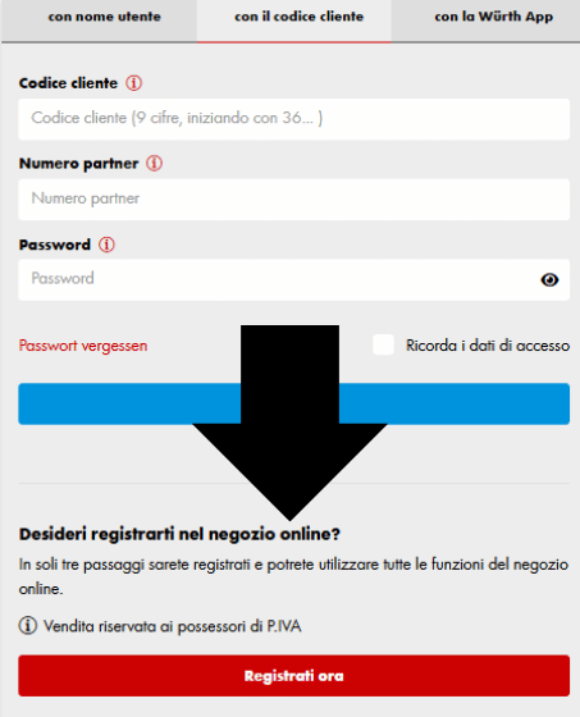 Come faccio a registrarmi nel Online-Shop?