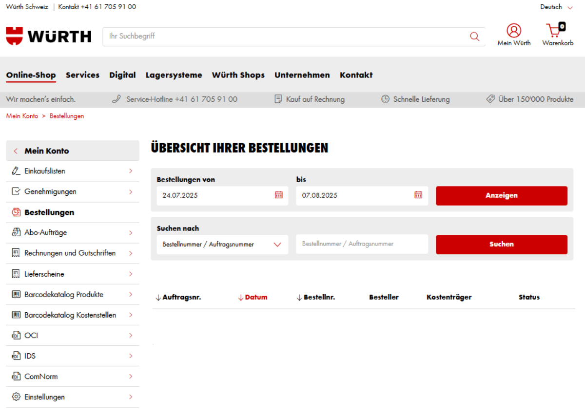 Bestellungen